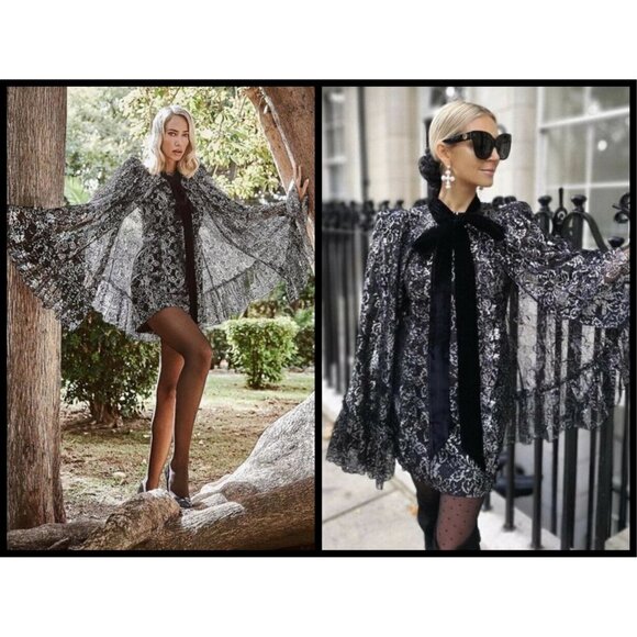 💕VAMPIRE'S WIFE x H&M💕 Silver Lace Mini Dress - Picture 9 of 17